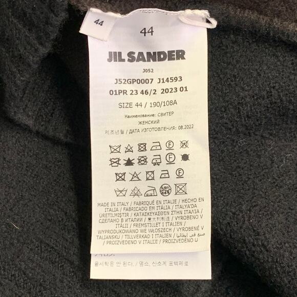 JIL SANDER Size XL Brown Black Wool Color Block Crew Neck Sweater - Picture 8 of 9